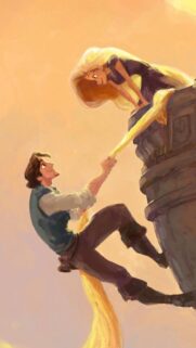 Enchanting Tangled Mobile Wallpaper: Rapunzel and Flynn Rider 4K Background