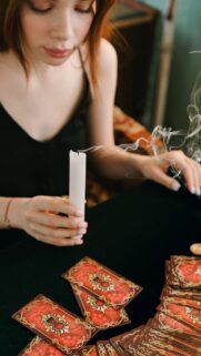 Mystical Tarot Reading and Spiritual Manifestation Ritual Aesthetic Wallpaper