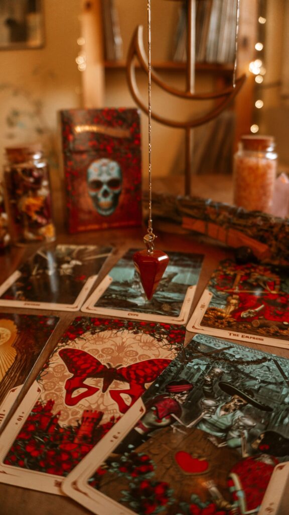 Mystical Tarot Reading and Pendulum Energy Manifestation Wallpaper