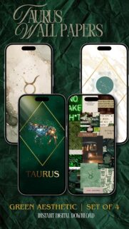 Taurus Earth Aesthetic Zodiac Signs Digital Vision Board Phone Wallpaper