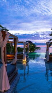 Luxury Maldives Infinity Pool Sunset Resort Mobile Wallpaper