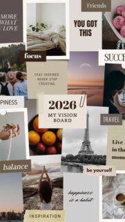 Aesthetic 2026 Vision Board Manifestation Goal Setting Wallpaper