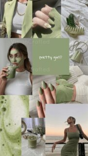 Sage Green Aesthetic Manifestation and Vision Board Collage Wallpaper
