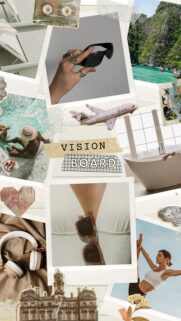 Aesthetic Vision Board Collage for Manifestation and Goal Setting Wallpaper