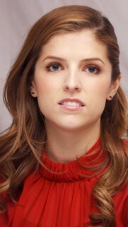 Anna Kendrick Stunning Red Outfit Portrait High Resolution Mobile Wallpaper