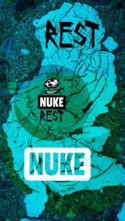 Abstract Neon Nuke Rest Typography Design Wallpaper for Mobile