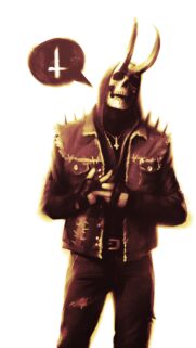 Edgy Demon Skull Character with Spiked Jacket Wallpaper for Mobile