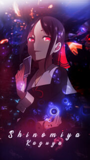 Kaguya Shinomiya Glowing Red Eyes Anime Wallpaper for Mobile