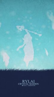 Minimalist Dota 2 Rylai Crystal Maiden Silhouette Mobile Wallpaper