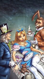 Alice in Wonderland Mad Hatter Tea Party Aesthetic Wallpaper for Mobile