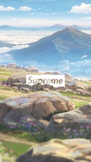 Supreme Aesthetic Anime Mountain Landscape Wallpaper for Mobile