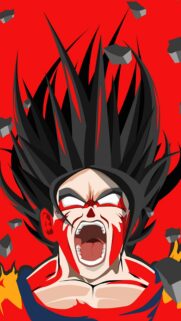 Son Goku Dragon Ball Z Intense Power Up Minimalist Red Wallpaper