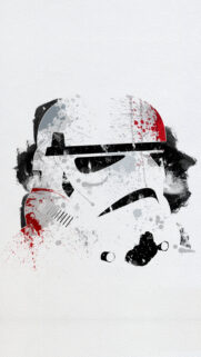 Minimalist Star Wars Stormtrooper Helmet Watercolor Art Mobile Wallpaper