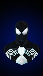 Minimalist Black Suit Spider Man Low Poly Art Mobile Wallpaper