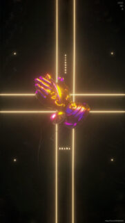 Abstract Praying Hands 3D Neon Art Wallpaper for Mobile Phones