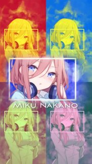 Miku Nakano Aesthetic Anime Collage Wallpaper for Mobile