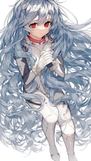 Rei Ayanami Long Hair Anime Girl Aesthetic Wallpaper for Mobile