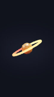Minimalist Low Poly Planet with Glowing Rings 4K Mobile Wallpaper