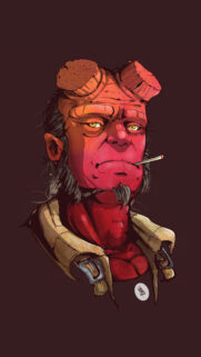 Hellboy Character Portrait High Quality Art Mobile Wallpaper