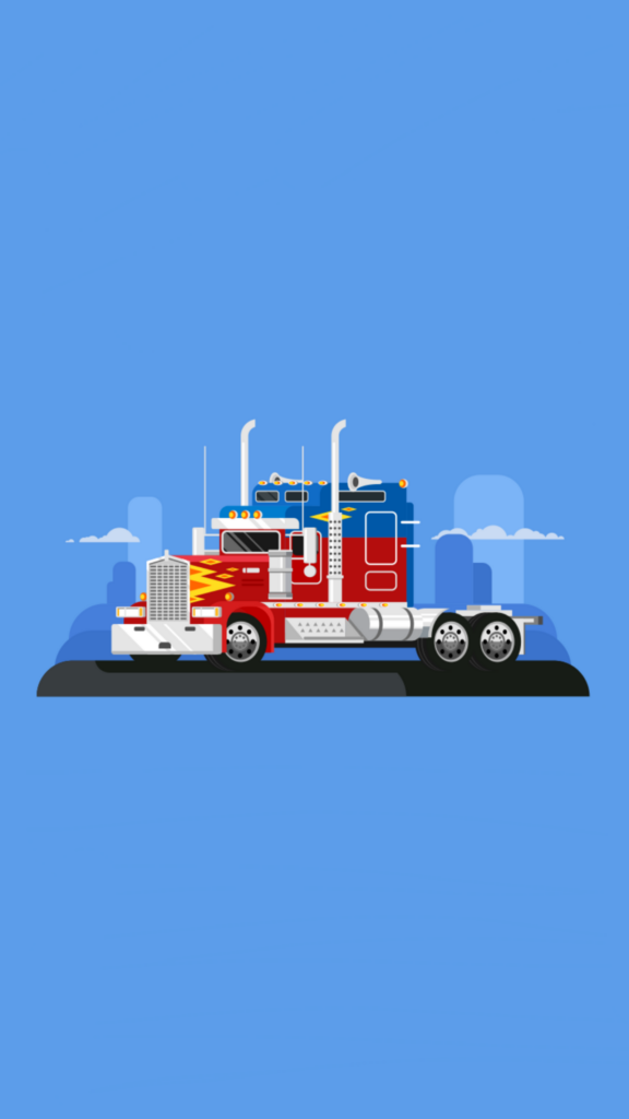 Minimalist Optimus Prime Semi Truck Vector Art Mobile Wallpaper