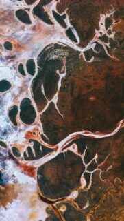 Stunning Aerial View of Earth Salt Flats and Dry Riverbed Patterns Wallpaper