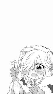 Sad Anime Demon Girl Holding a Clover Aesthetic Mobile Wallpaper