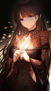 Anime Girl Holding Glowing Butterfly Digital Art High Quality Mobile Wallpaper