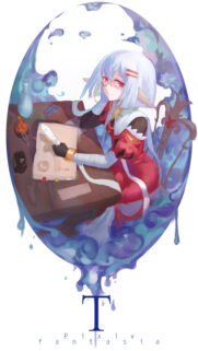 Anime Girl Writing in Magical Grimoire Fantasy Art Wallpaper