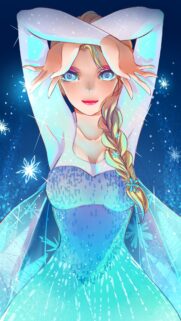 Stunning Elsa Frozen Anime Style High Definition Mobile Wallpaper