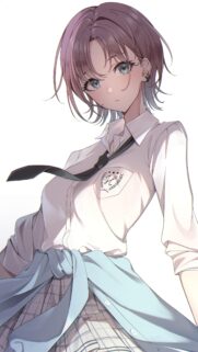 Beautiful Anime Schoolgirl Aesthetic Portrait High Definition Wallpaper