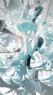 Aesthetic Hatsune Miku Broken Glass Anime Wallpaper for Mobile