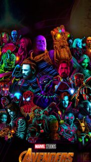 Avengers Infinity War Neon Heroes Mobile Wallpaper High Quality