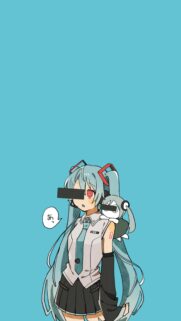 Minimalist Hatsune Miku Glitch Aesthetic Phone Wallpaper HD