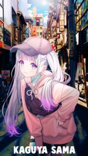 Cute Anime Girl with Twin Tails in Tokyo Street Aesthetic High Quality Wallpaper