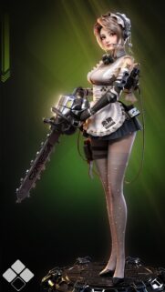 Anime Combat Maid with Chainsaw Cyberpunk Girl Wallpaper