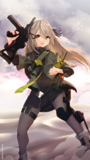 Anime Tactical Girl with Gun High Quality Mobile Wallpaper