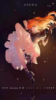 Stunning Asuka Langley Soryu Anime Illustration Wallpaper for Mobile