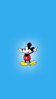 Classic Mickey Mouse Minimalist Blue Background HD Wallpaper
