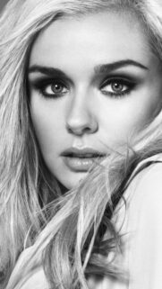 Stunning Black and White Portrait of a Blonde Woman Mobile Wallpaper