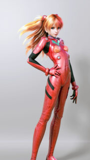 Asuka Langley Soryu 3D Realistic Anime Wallpaper in Red Plugsuit