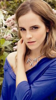 Emma Watson Portrait in Blue Shirt Stunning High Resolution Wallpaper