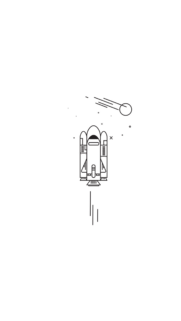 Minimalist Space Shuttle Launch Line Art Mobile Wallpaper