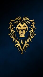 Golden Alliance Lion Crest World of Warcraft Mobile Wallpaper