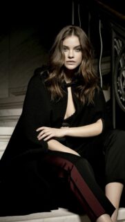 Elegant Barbara Palvin Portrait in Dark Cloak High Quality Mobile Wallpaper
