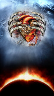 Steampunk Mechanical Heart Cage Wallpaper for Mobile