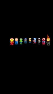 Minimalist Chibi Marvel Superheroes Lineup Wallpaper for Mobile