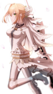 Saber Nero Claudius Bride Anime Wallpaper – Fate Series Elegant Design