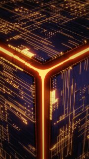Glowing Futuristic Circuitry Cube Abstract 4K Mobile Wallpaper