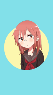 Cute Anime Girl with Pink Hair and Glasses Minimalist Mobile Wallpaper