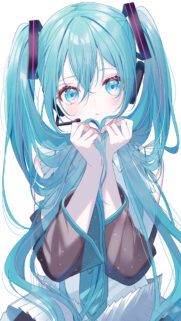 Cute Hatsune Miku Anime Girl with Blue Hair High Resolution Wallpaper